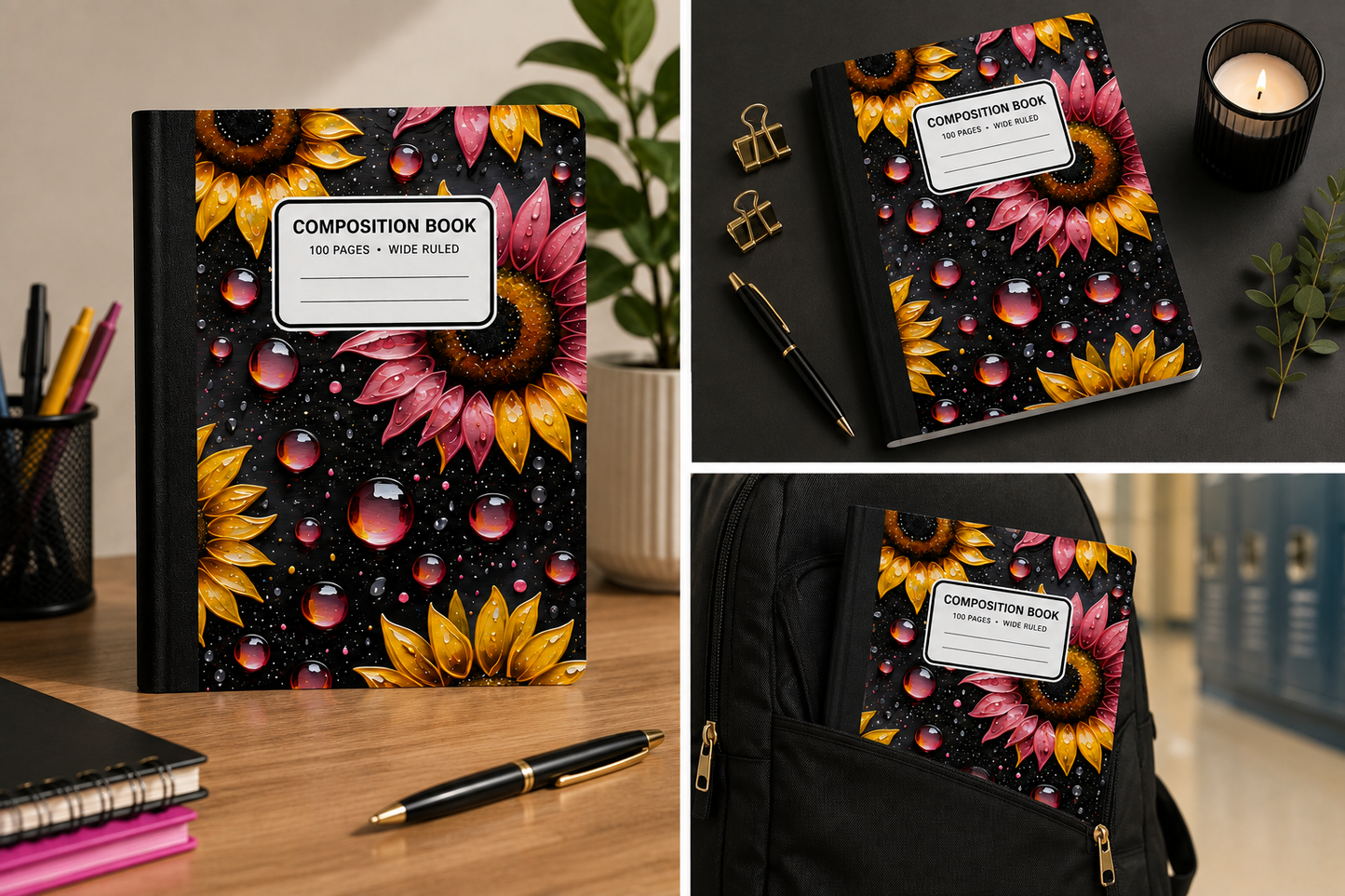 Midnight Sunflower Composition Notebook