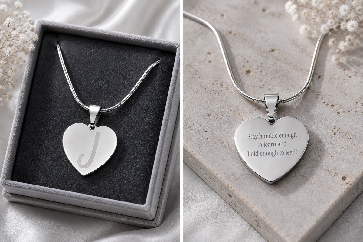 Personalized Engraved Heart Necklace