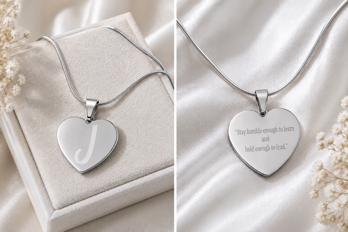 Personalized Engraved Heart Necklace