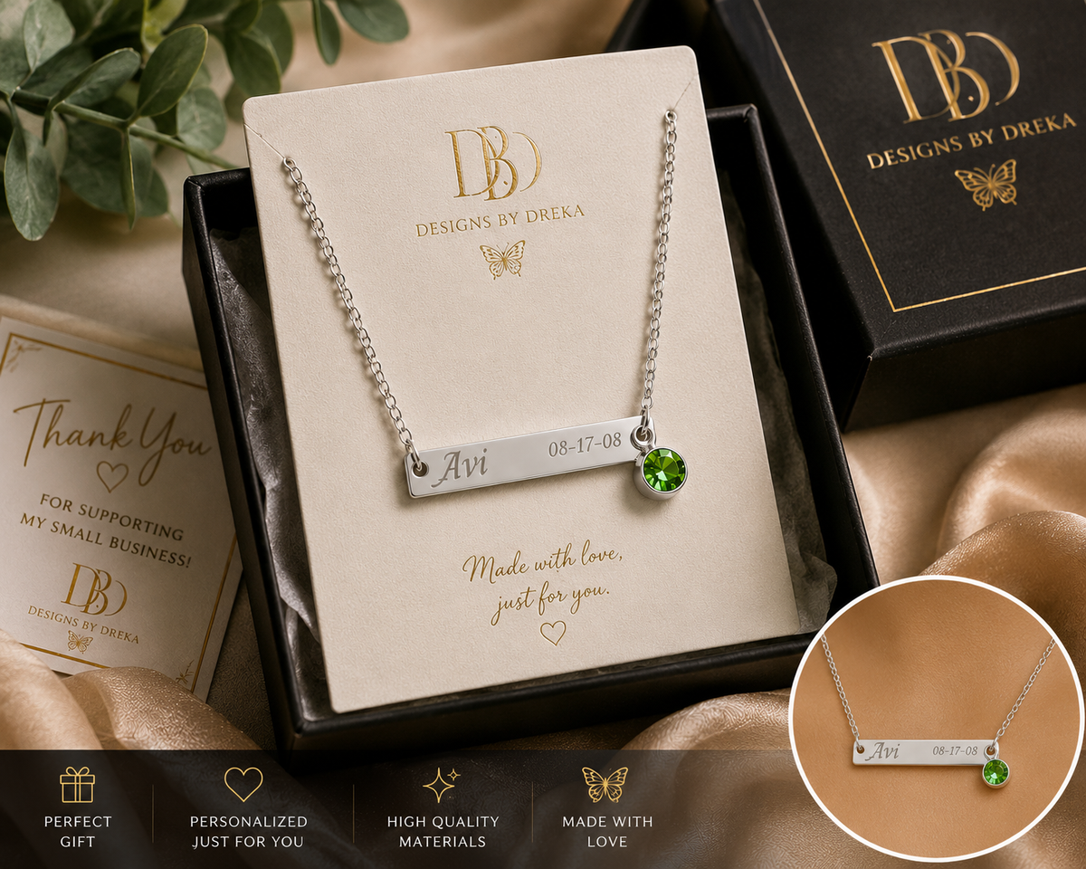 Personalized Birth Month Color Necklace