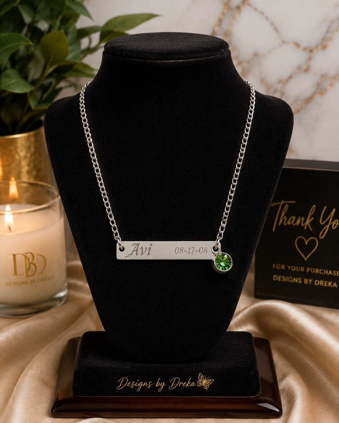 Personalized Birth Month Color Necklace