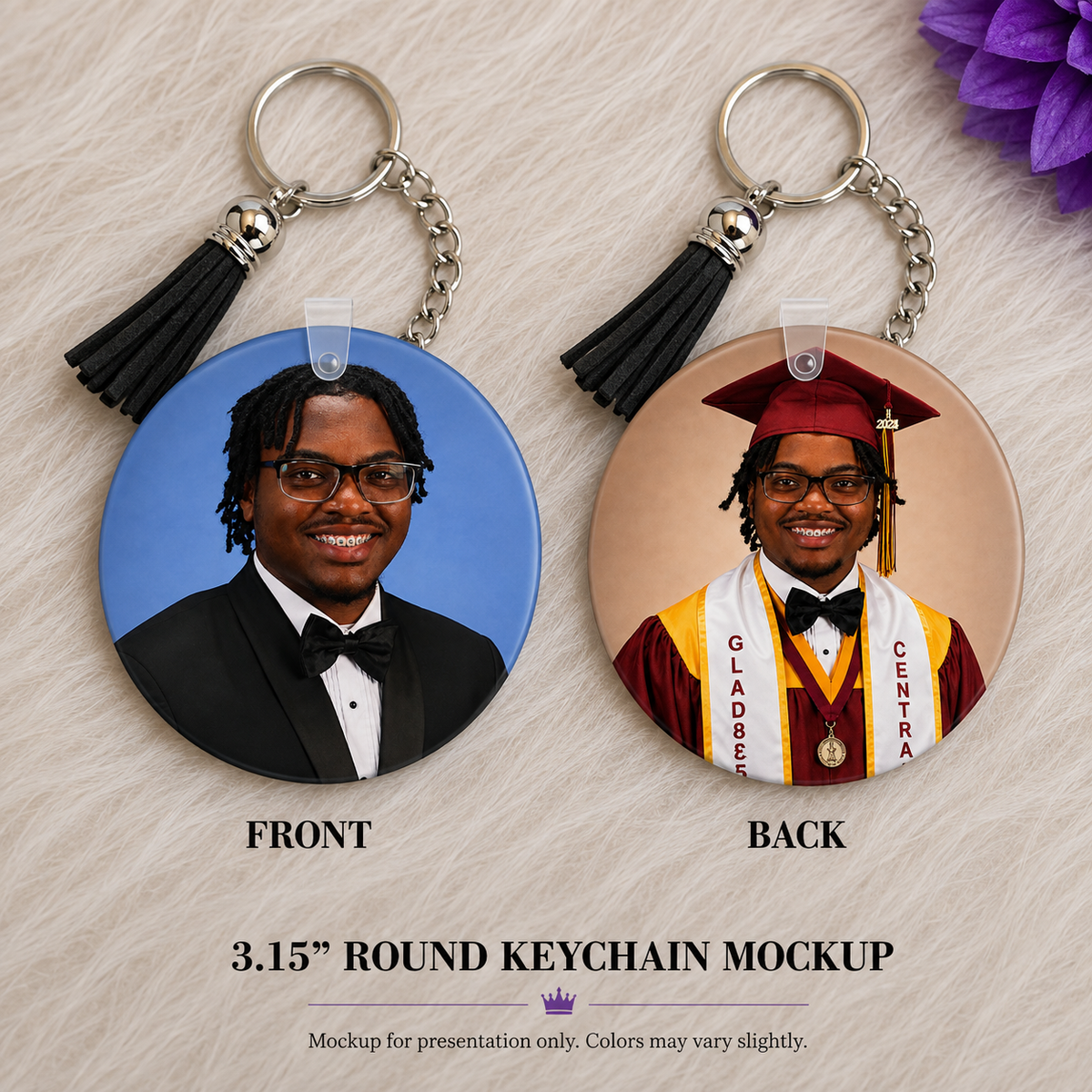 Custom Double-Sided Photo Keychain