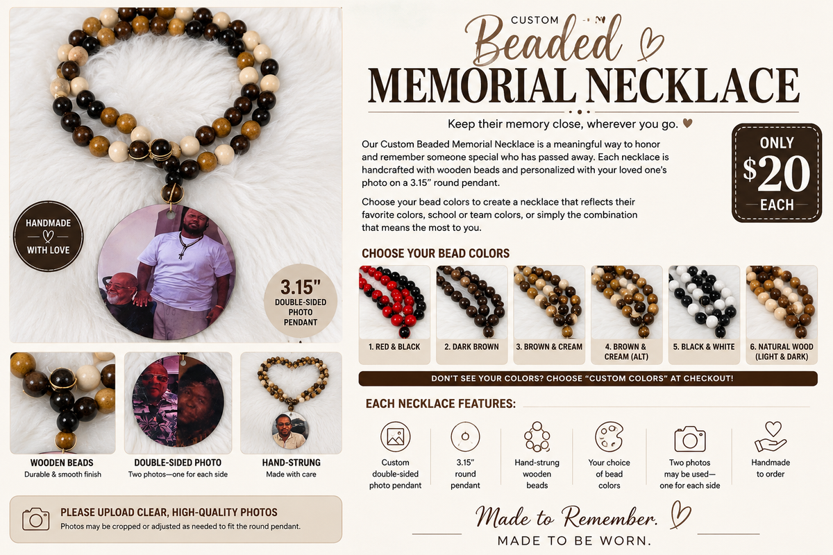 Custom Beaded Memorial Necklace