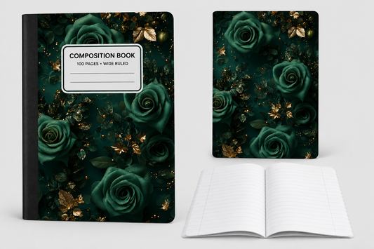 Emerald Rose Composition Notebook | Ready-to-Order