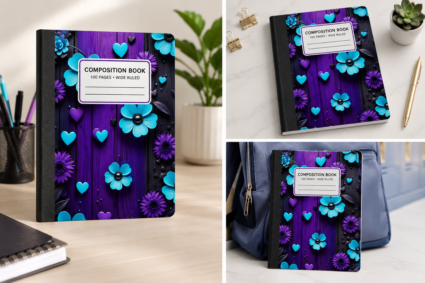 Midnight Bloom Composition Notebook
