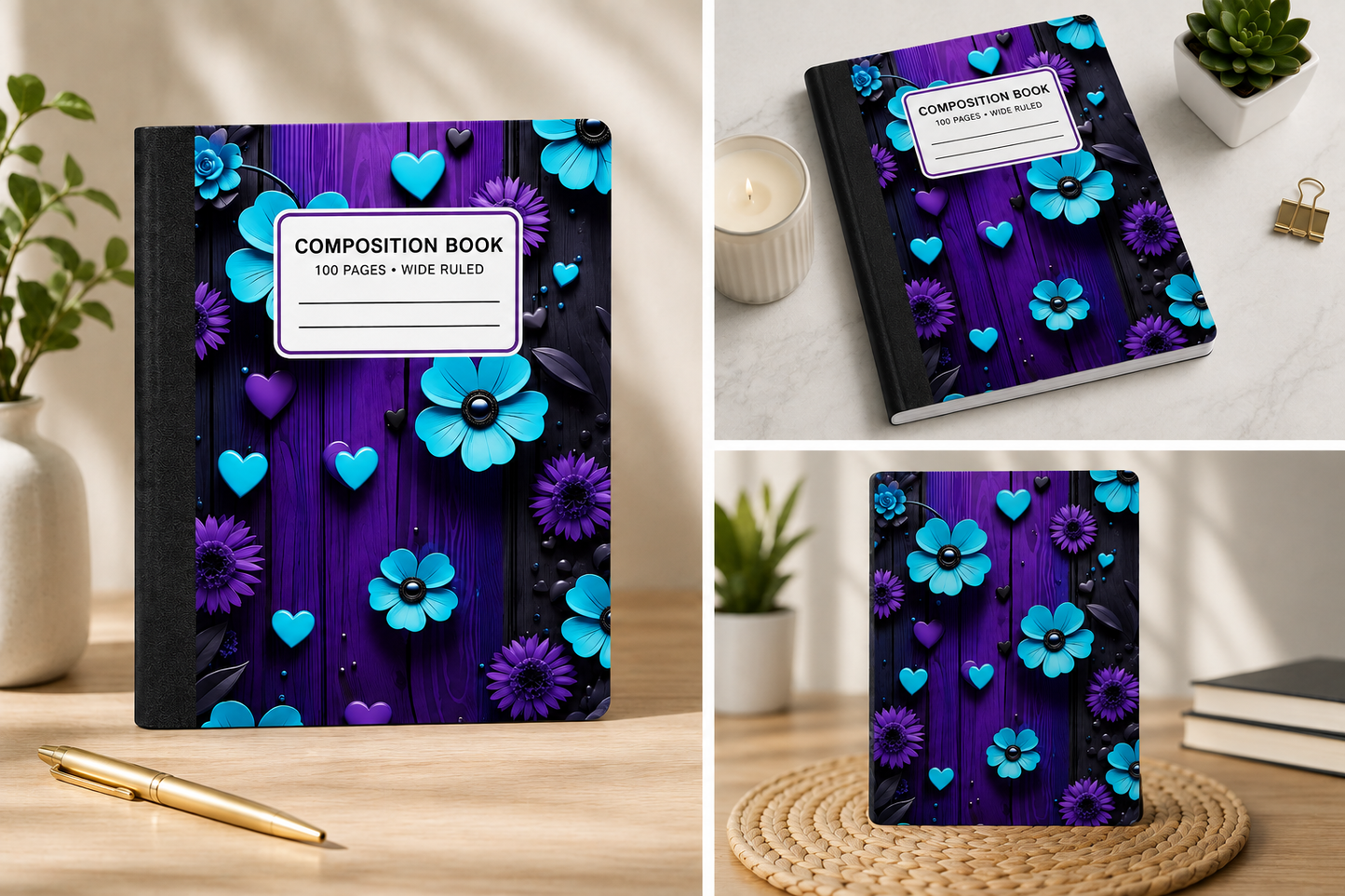 Midnight Bloom Composition Notebook