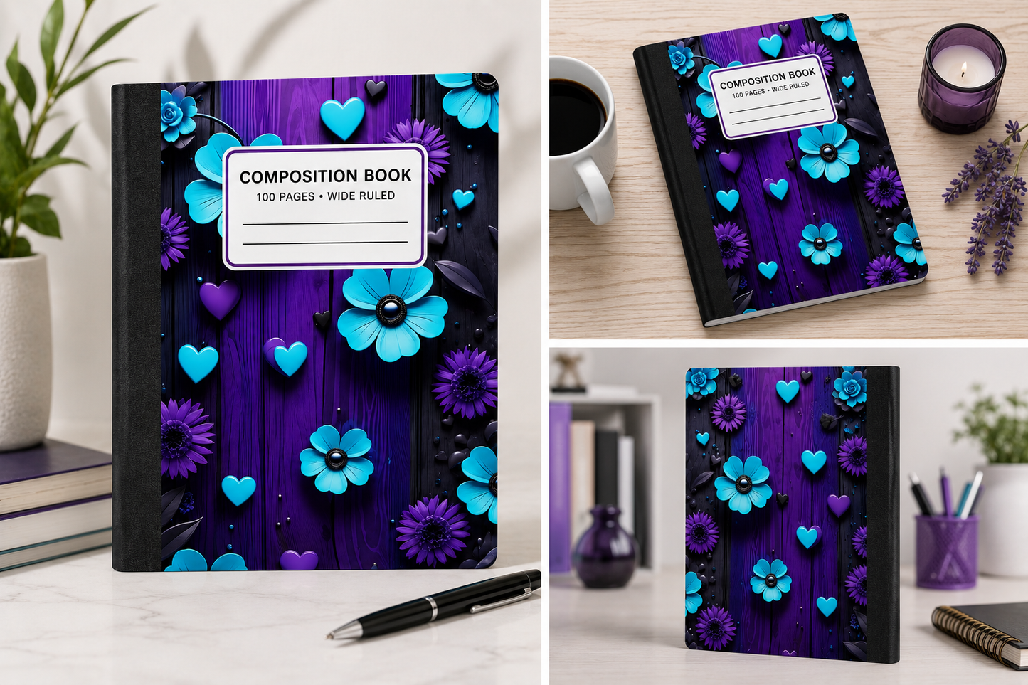 Midnight Bloom Composition Notebook