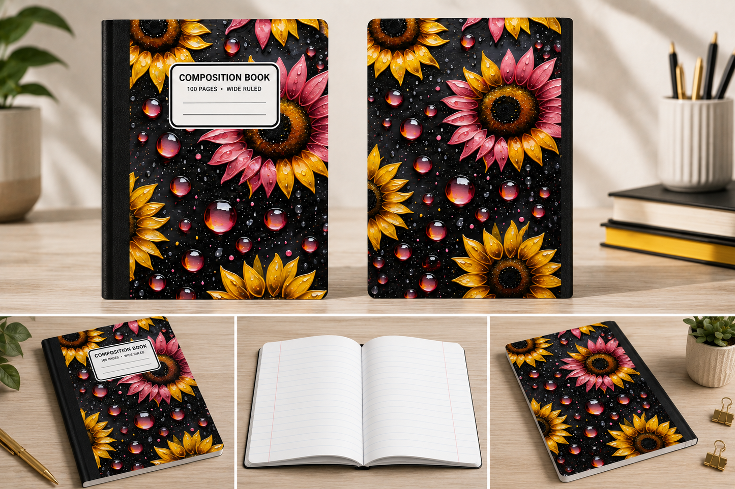 Midnight Sunflower Composition Notebook