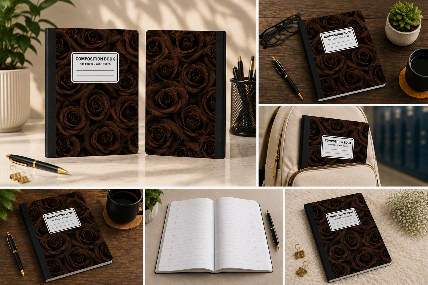 Mocha Rose Composition Notebook