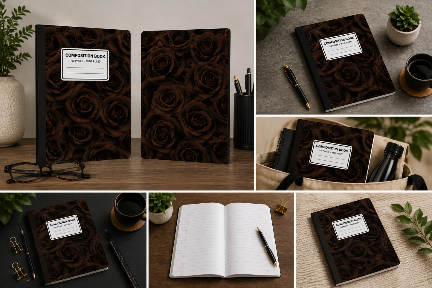 Mocha Rose Composition Notebook