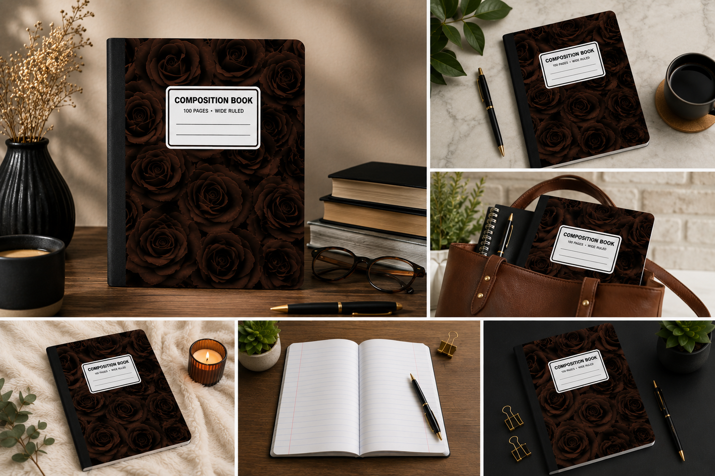 Mocha Rose Composition Notebook