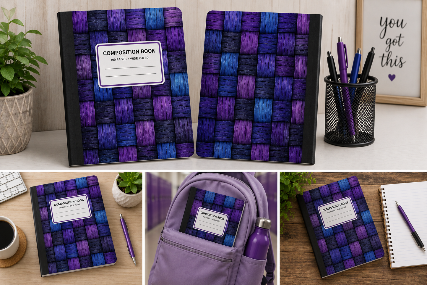 Midnight Weave Composition Notebook
