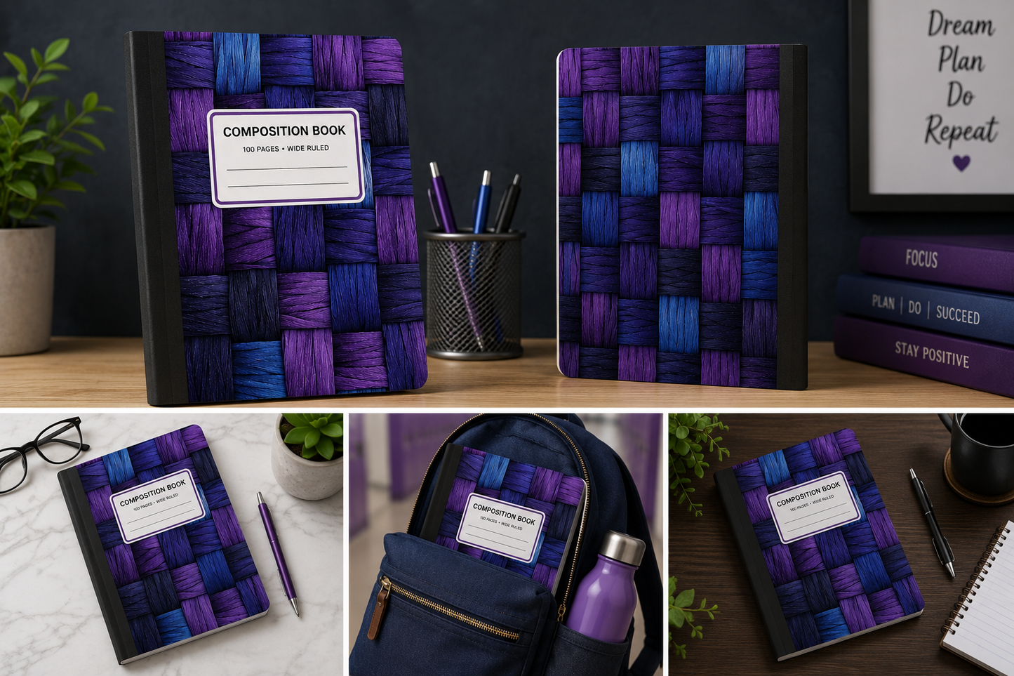 Midnight Weave Composition Notebook