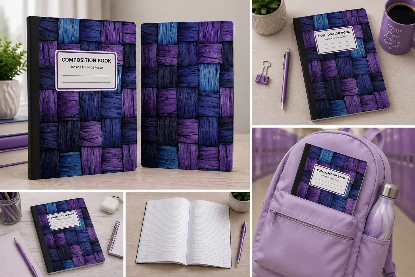 Midnight Weave Composition Notebook