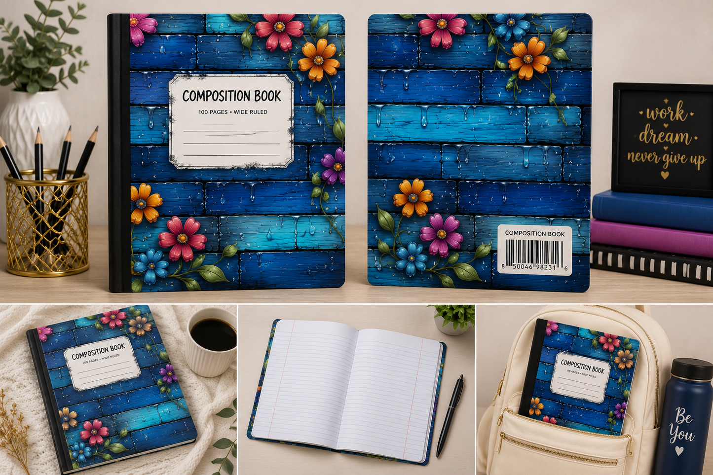 Coastal Bloom Composition Notebook