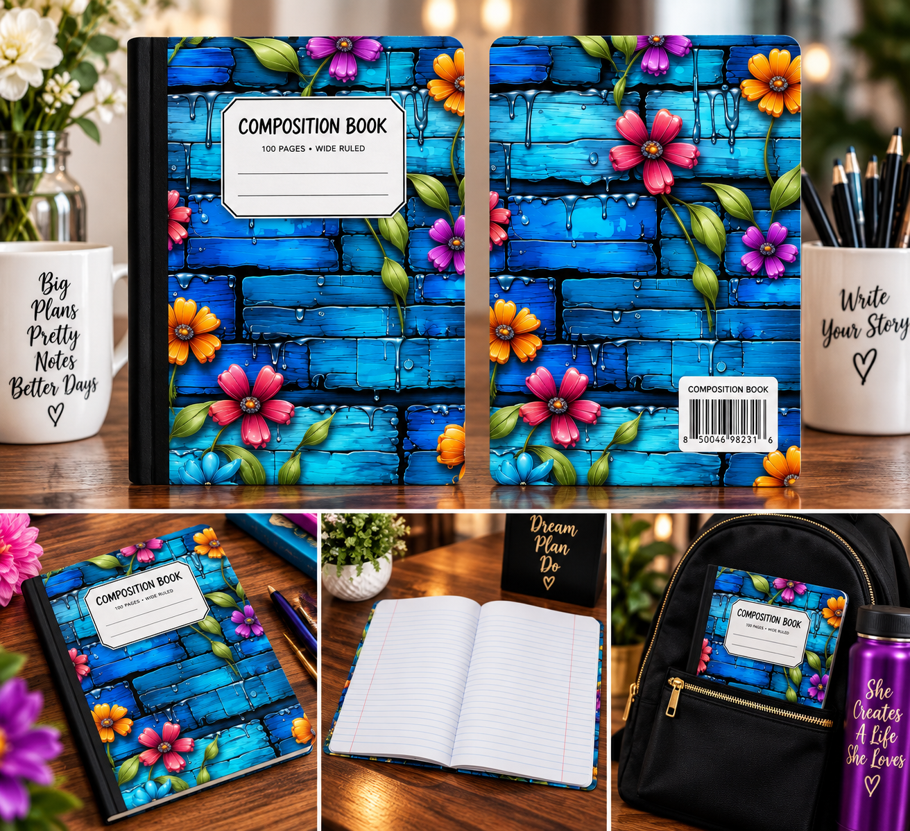 Coastal Bloom Composition Notebook