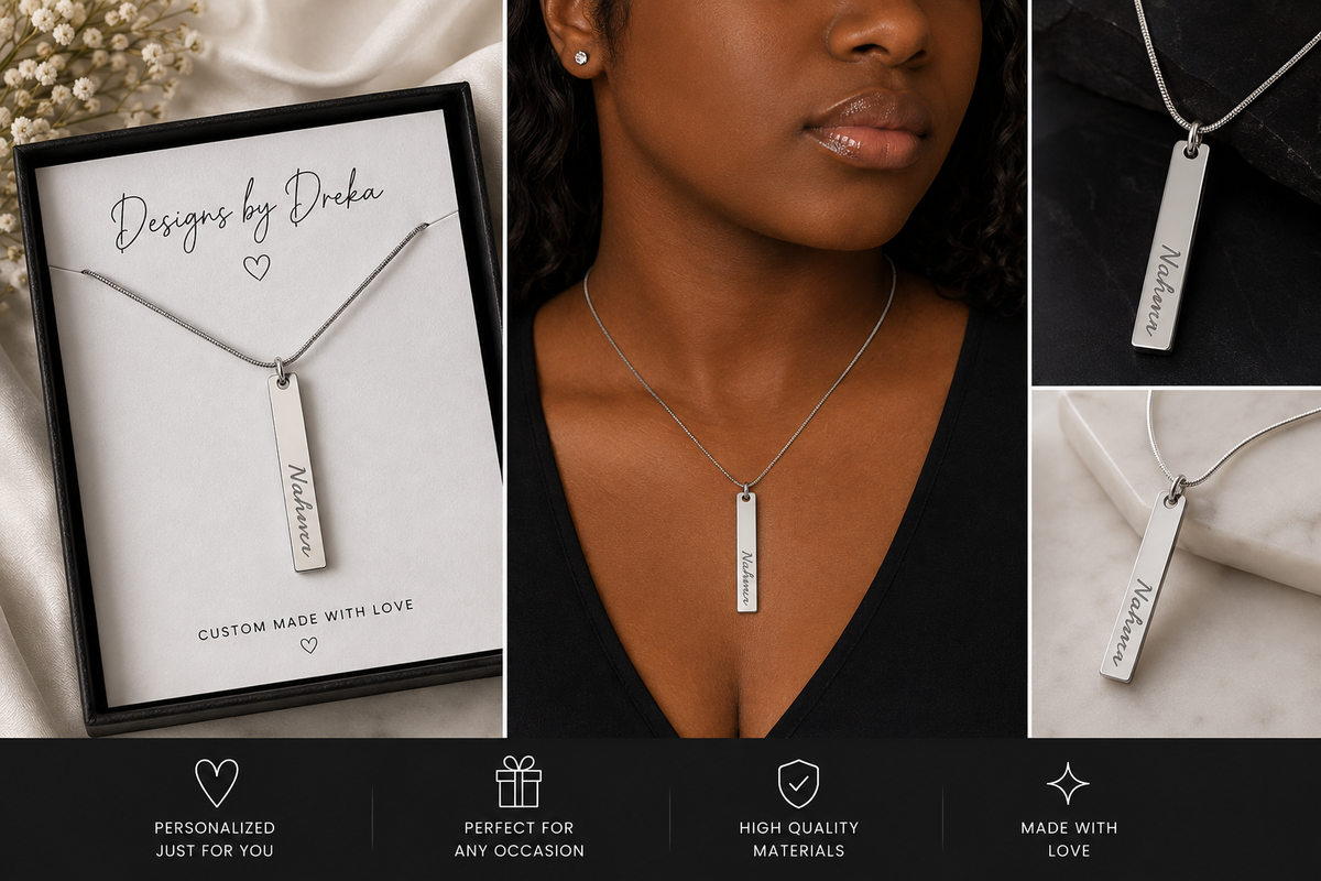 Personalized Engraved Bar Necklace