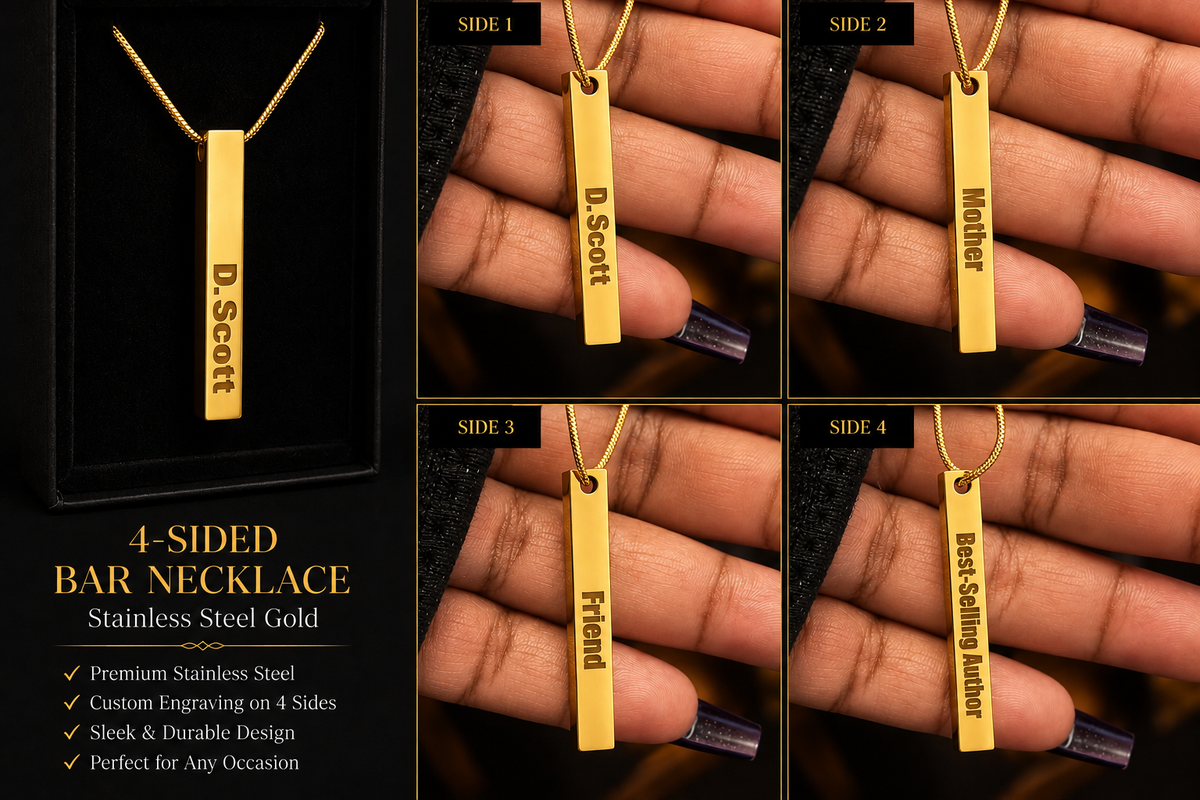Personalized Engraved Bar Necklace