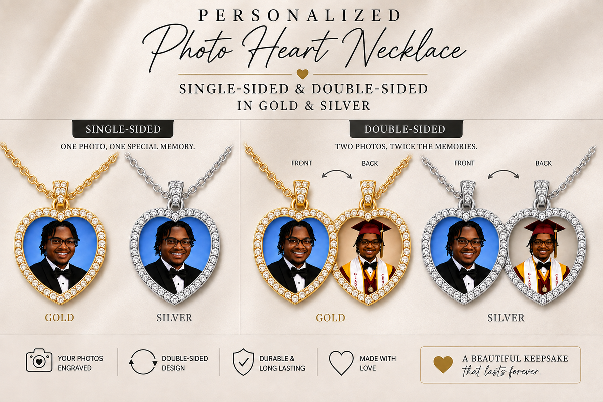 Personalized Photo Heart Necklace