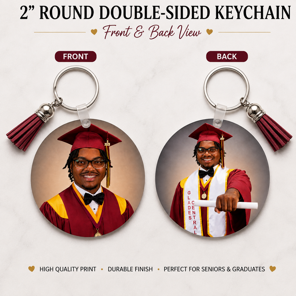 Custom Double-Sided Photo Keychain