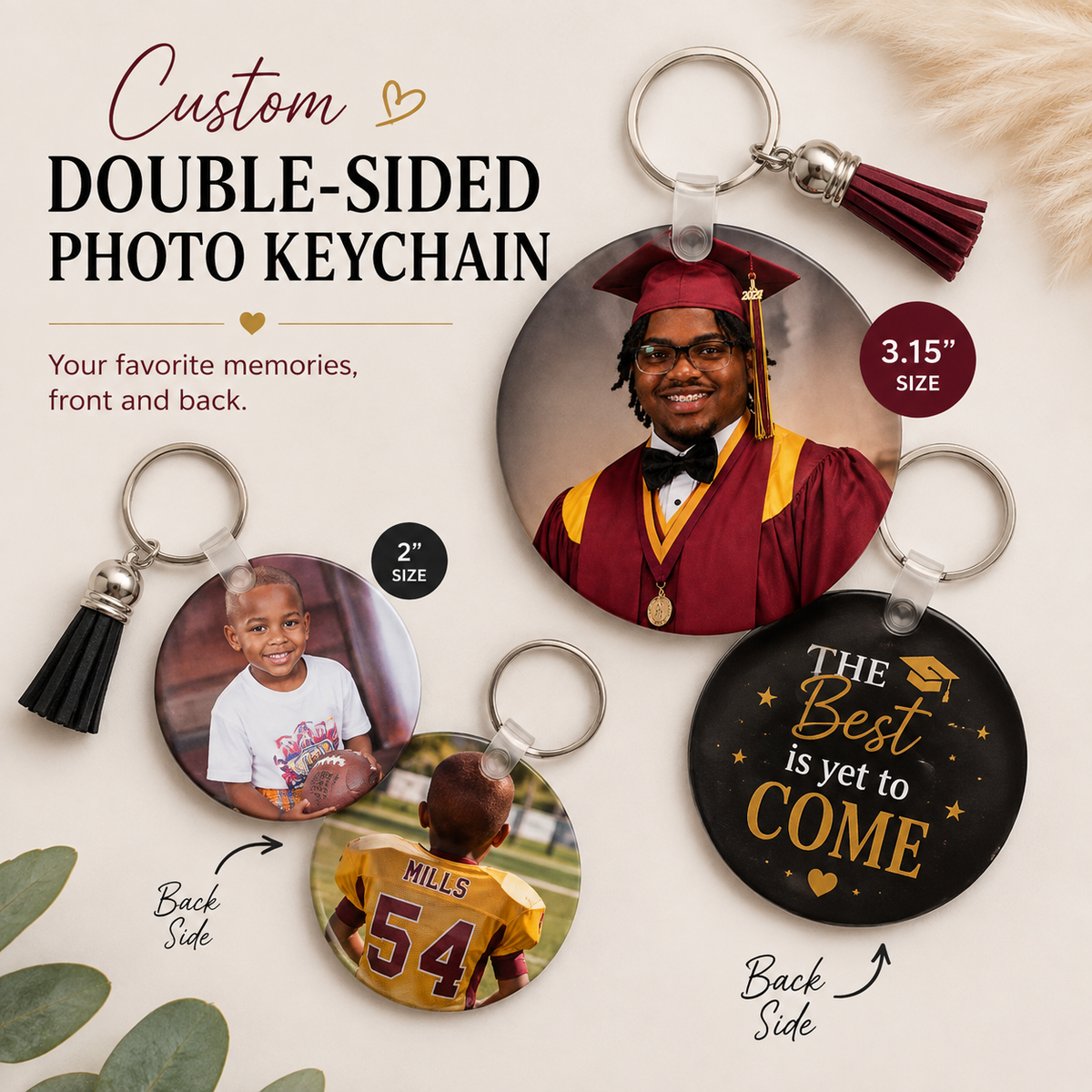 Custom Double-Sided Photo Keychain